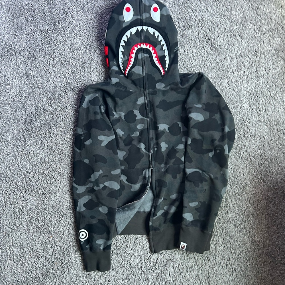 Mens Camouflage Shark Hoodie